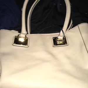 Mossimo Cream Handbag with Brass Hardware!